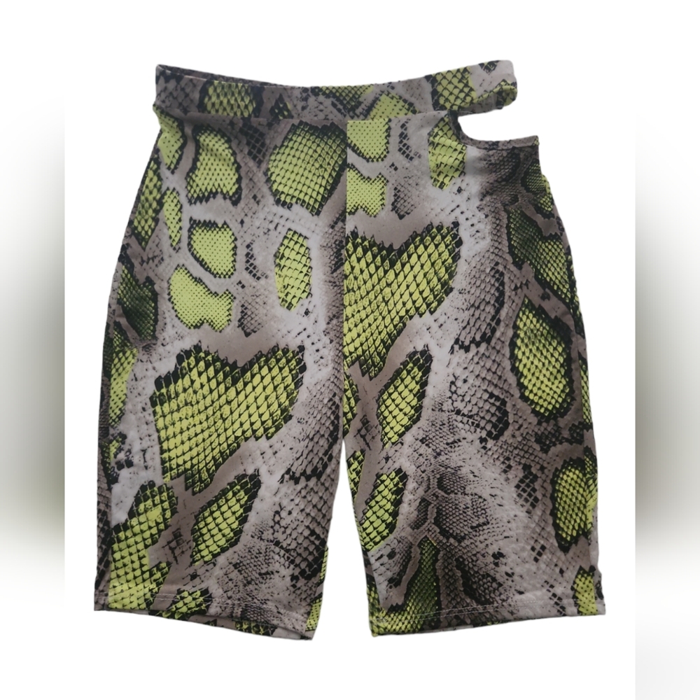 Snake Print Biker Shorts